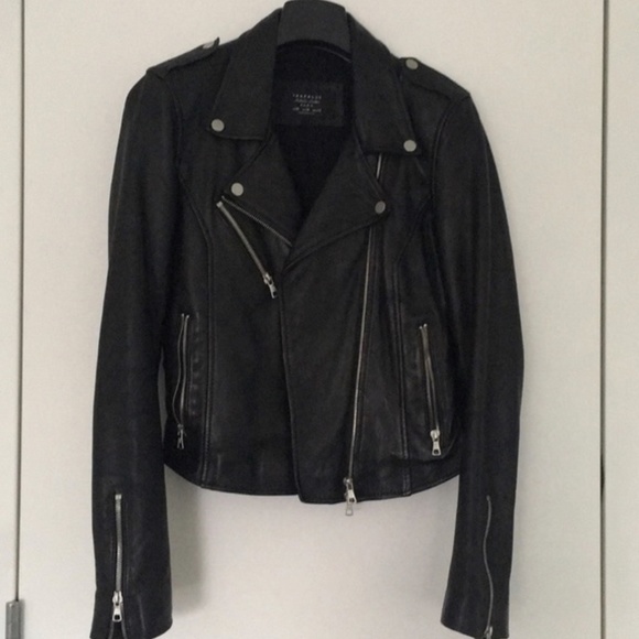 ZARA Authentic Leather Biker Jacket - Picture 1 of 6